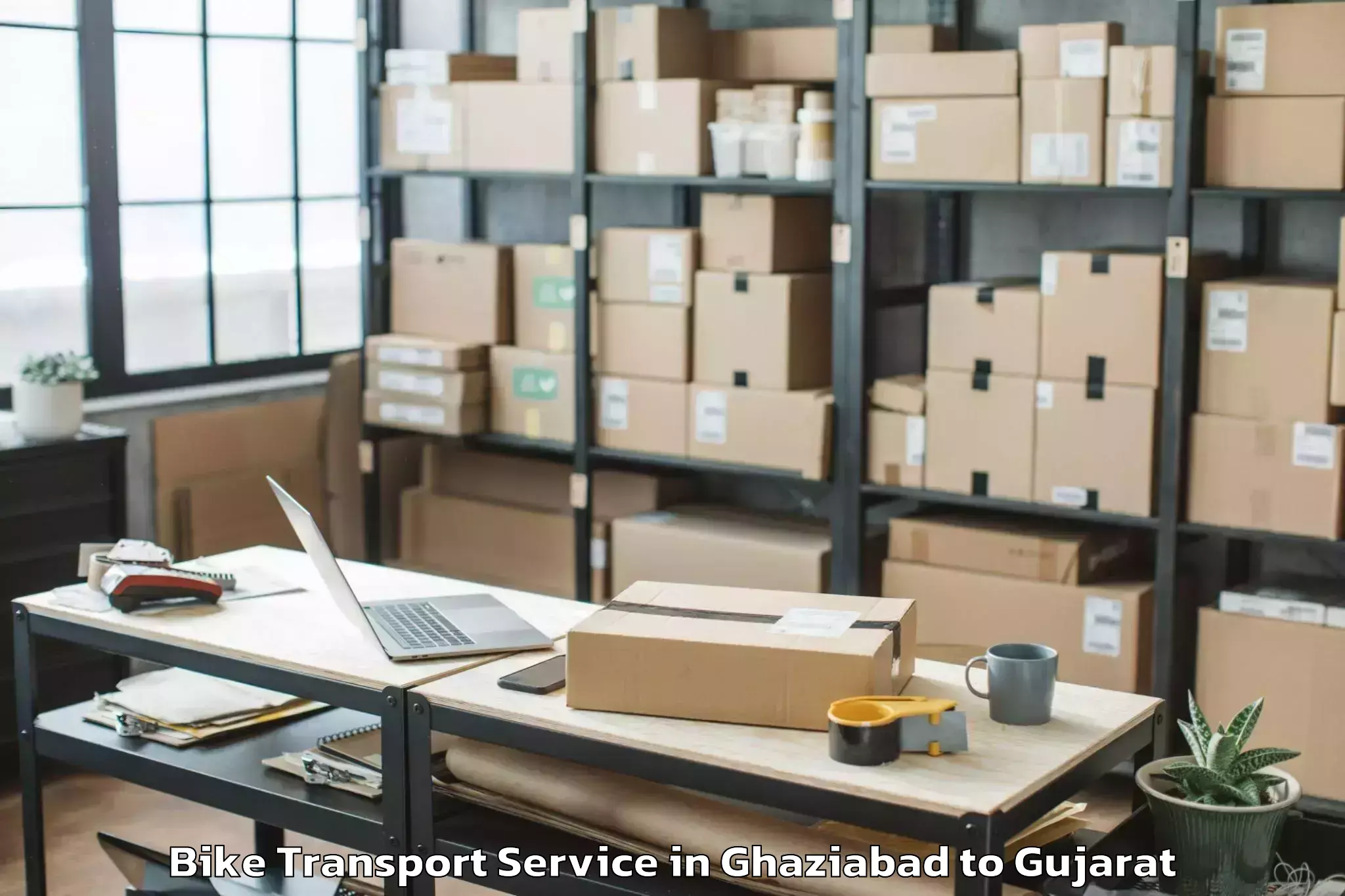 Leading Ghaziabad to Visavadar Bike Transport Provider